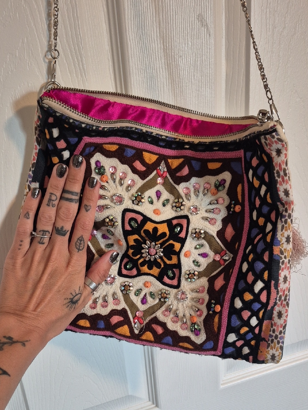 Steve Madden -Boho Embellished Crossbody Bag - Multicolor
